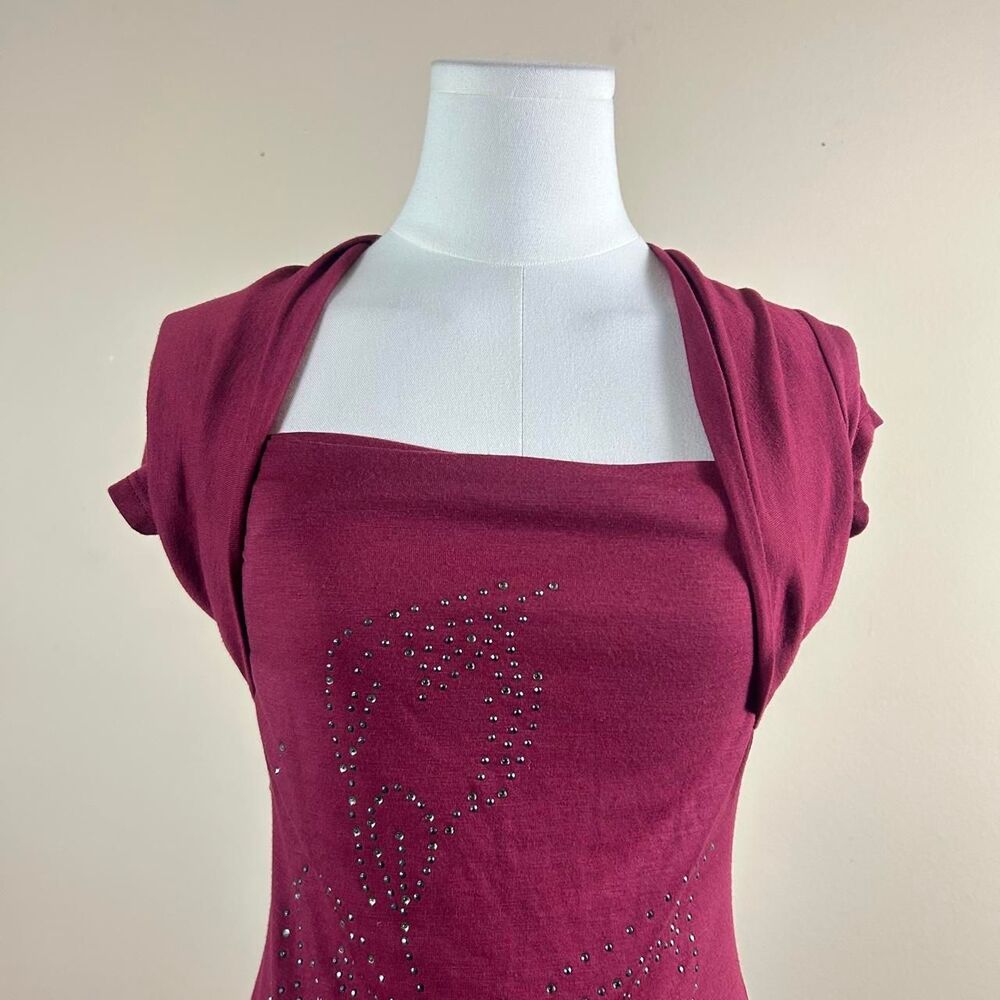 Rhapsody Red Shrug Rhinestone Tee - Picture 2 of 4